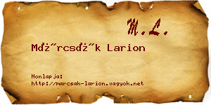 Márcsák Larion névjegykártya